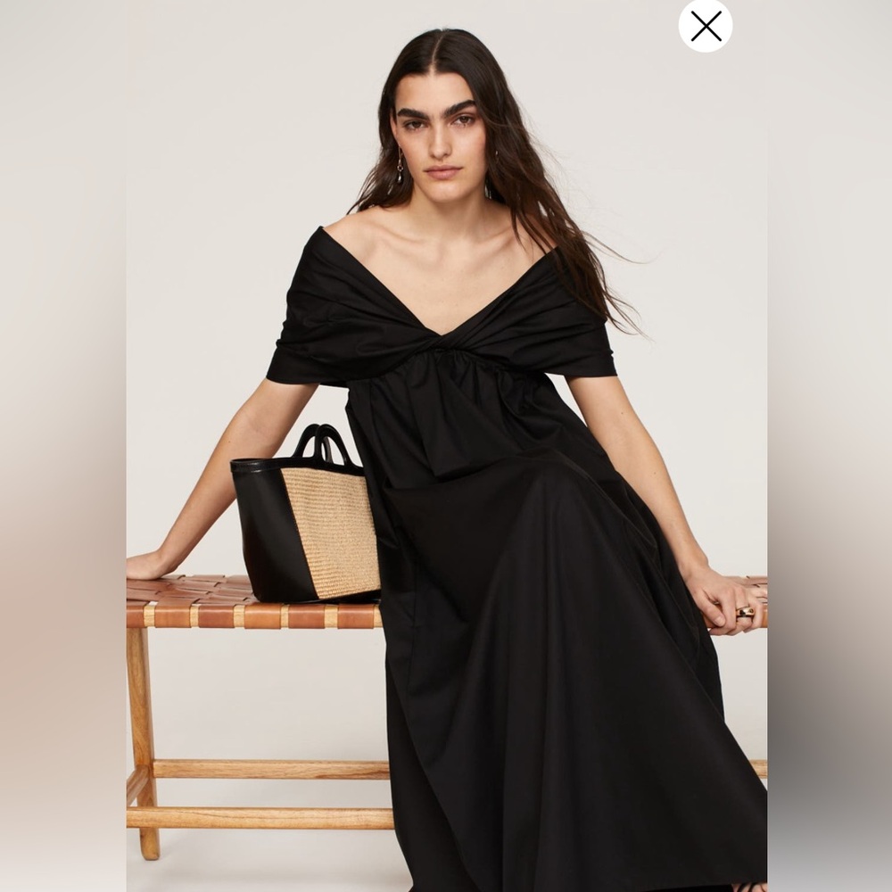 Adam Lippes Black Poplin Dress